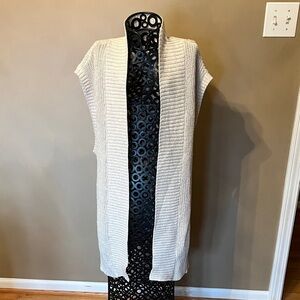 St. John's Bay Cream Open-Front Sweater Vest with belt.